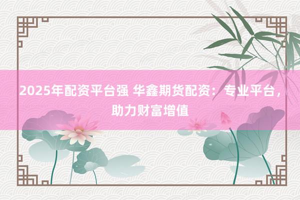2025年配资平台强 华鑫期货配资：专业平台，助力财富增值